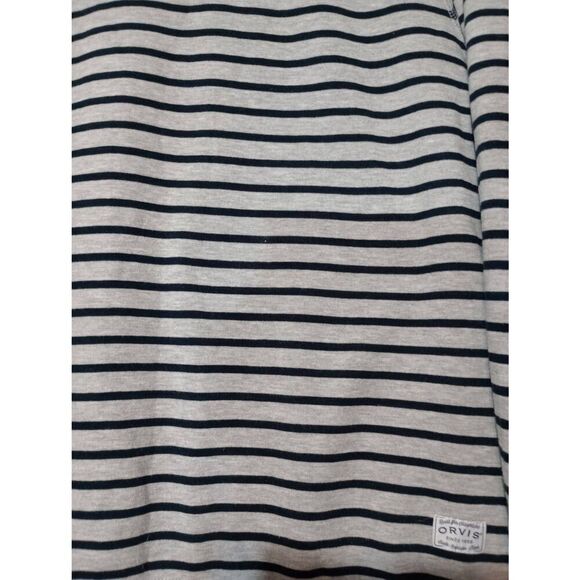 Orvis Sweatshirt Ladies Large Gray Navy Striped - Picture 7 of 10